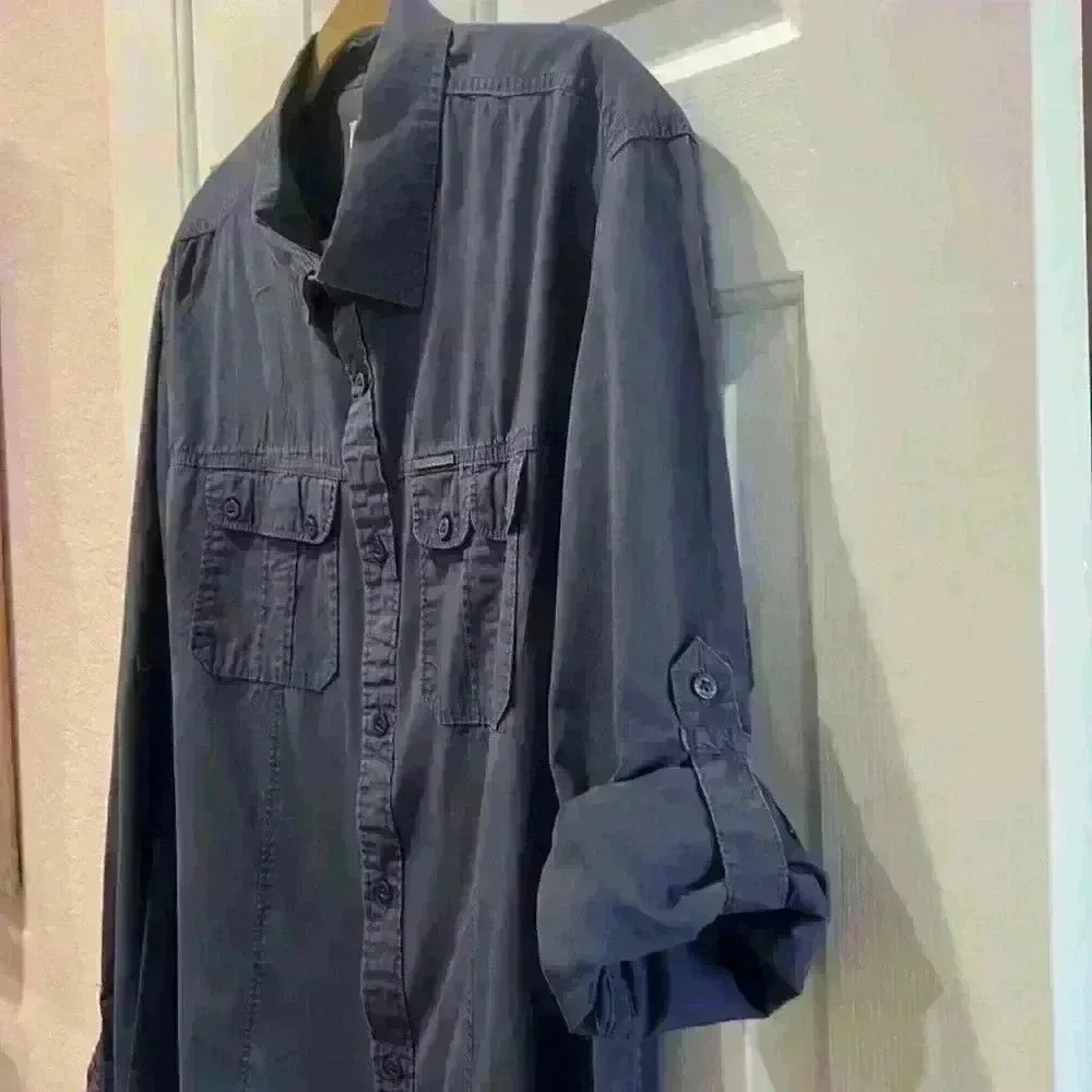 ECKO UNLTD Stonewashed Shirt Casual Military like styling. Size XL - Picture 2 of 6
